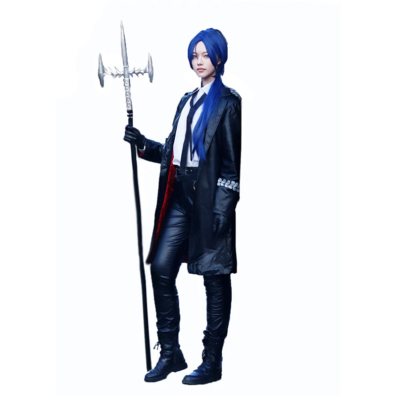 Hitman Reborn Rokudo mukuro Cosplay Costume (top+pant+coat+tie)made PU