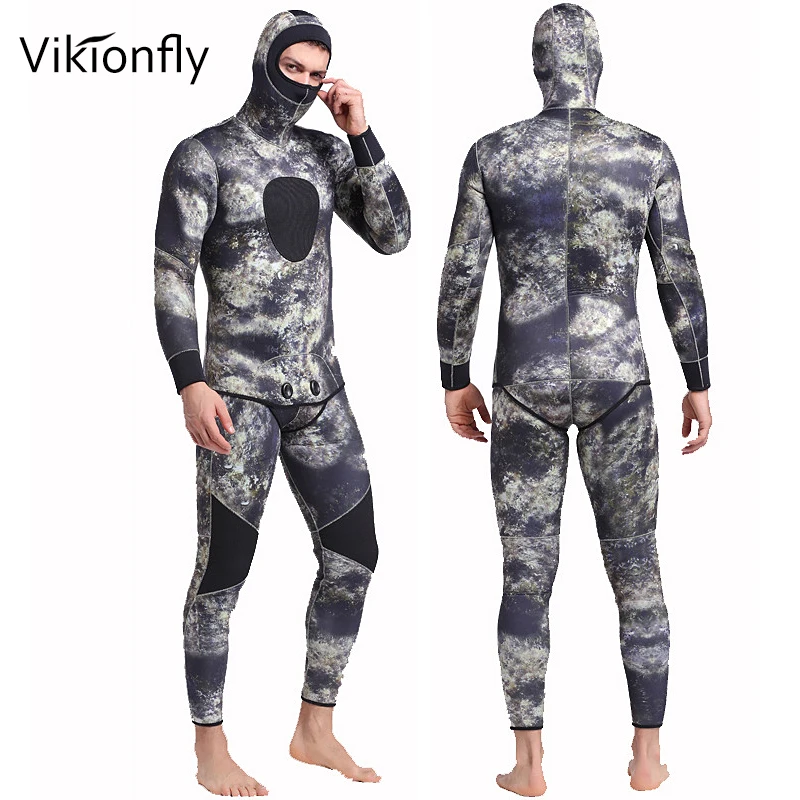 

Vikionfly 5MM Neoprene Wetsuit Men Camouflage 2 Piece Jellyfish Protection Surfing Swimming Wear Wet Suit Spearfishing Clothes