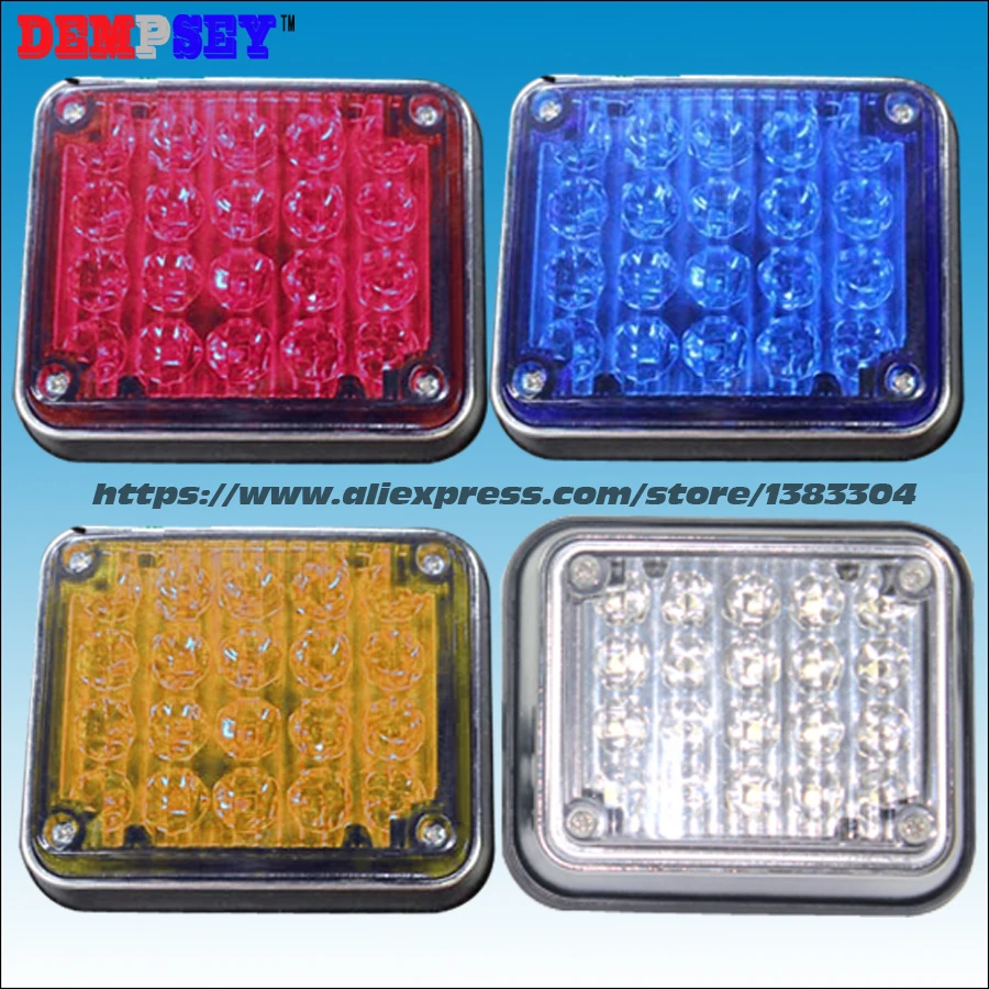 Dempsey 12V/24V DC LED Surface square mount warning light for ambulance/fire fighter truck/tractor(TBD-B1S1)