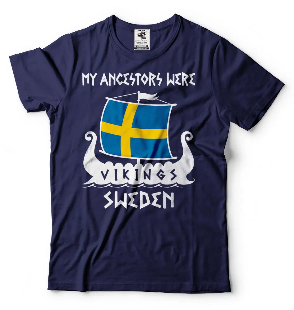 2019 Fashion Hot sale 100% cotton Viking T-shirt My Ancestors Were Vikings Sweden  T-shirt Drakkar T-shirt Tee shirt