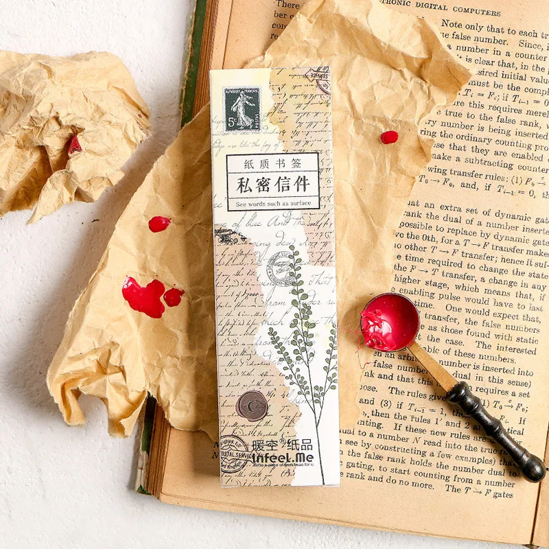 

30 шт./компл., ретро, частная бумага для писем, закладка для книг, держатель для сообщений, рекламный подарок, канцелярские принадлежности