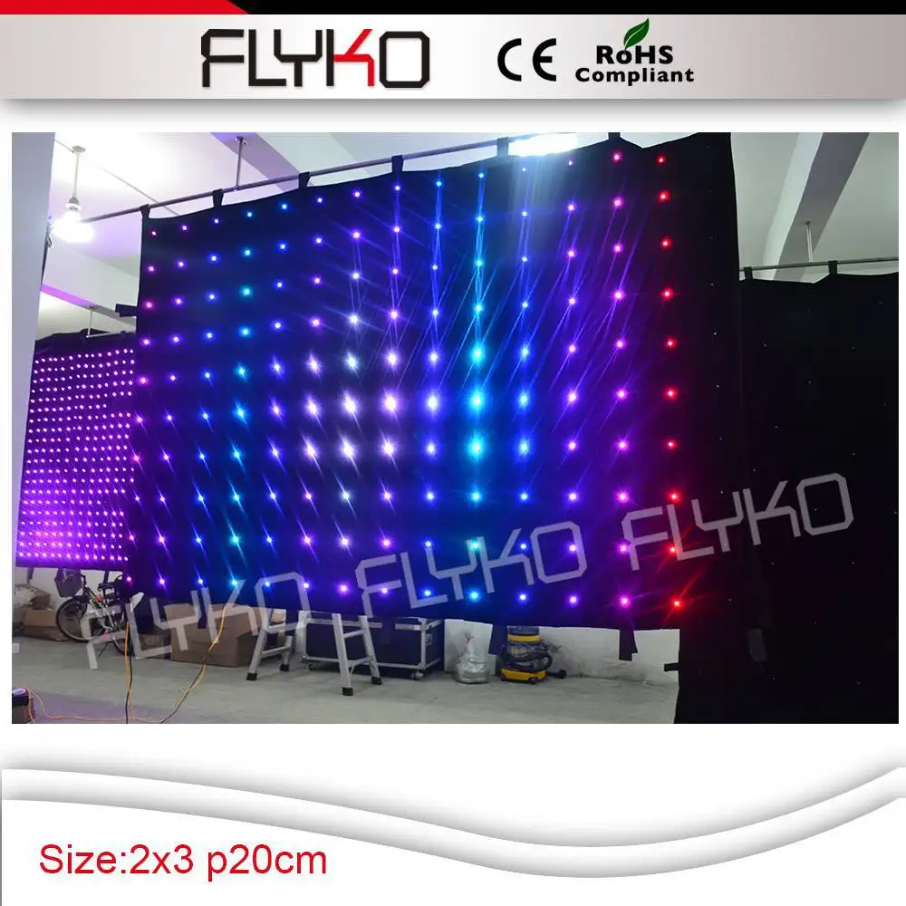 Free shipping 2X3M p20cm digital led curtain lights