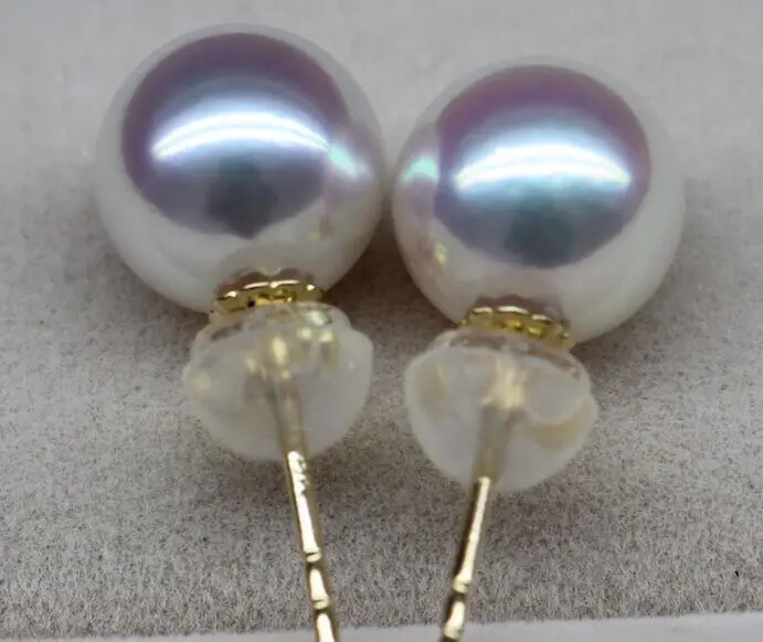 charming AAA round 12mm south sea white stud pearl earring>jewerly free shipping