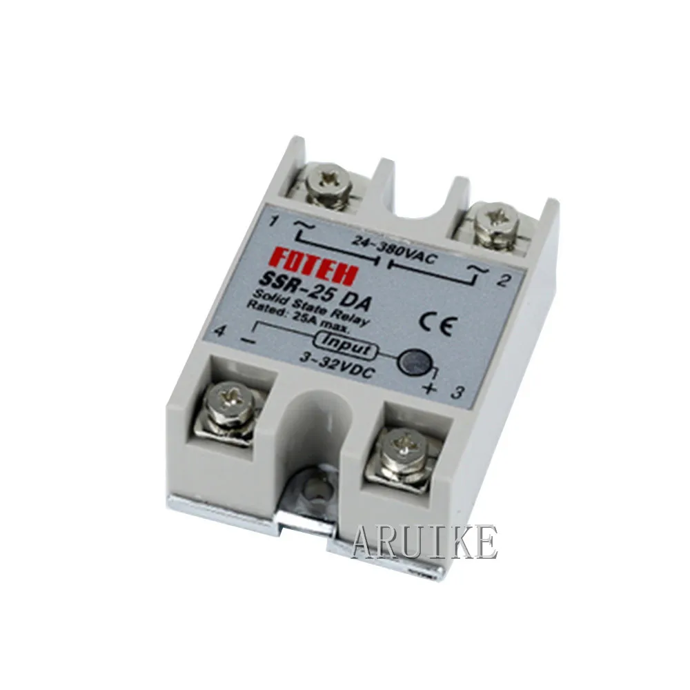 

1pcs solid state relay SSR-15DA 8A SSR-10DA SSR-20DA SSR-25DA 5-24VDC TO 24-380V AC SSR 25DA 6-20mA