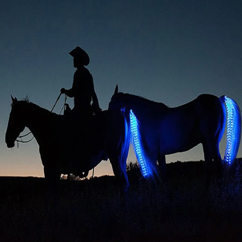 Horse Equipment Riding Tail Trappings Equestrian LED Flashing Light Bar Harness Outdoor Sports USB Charge Riding Decorations