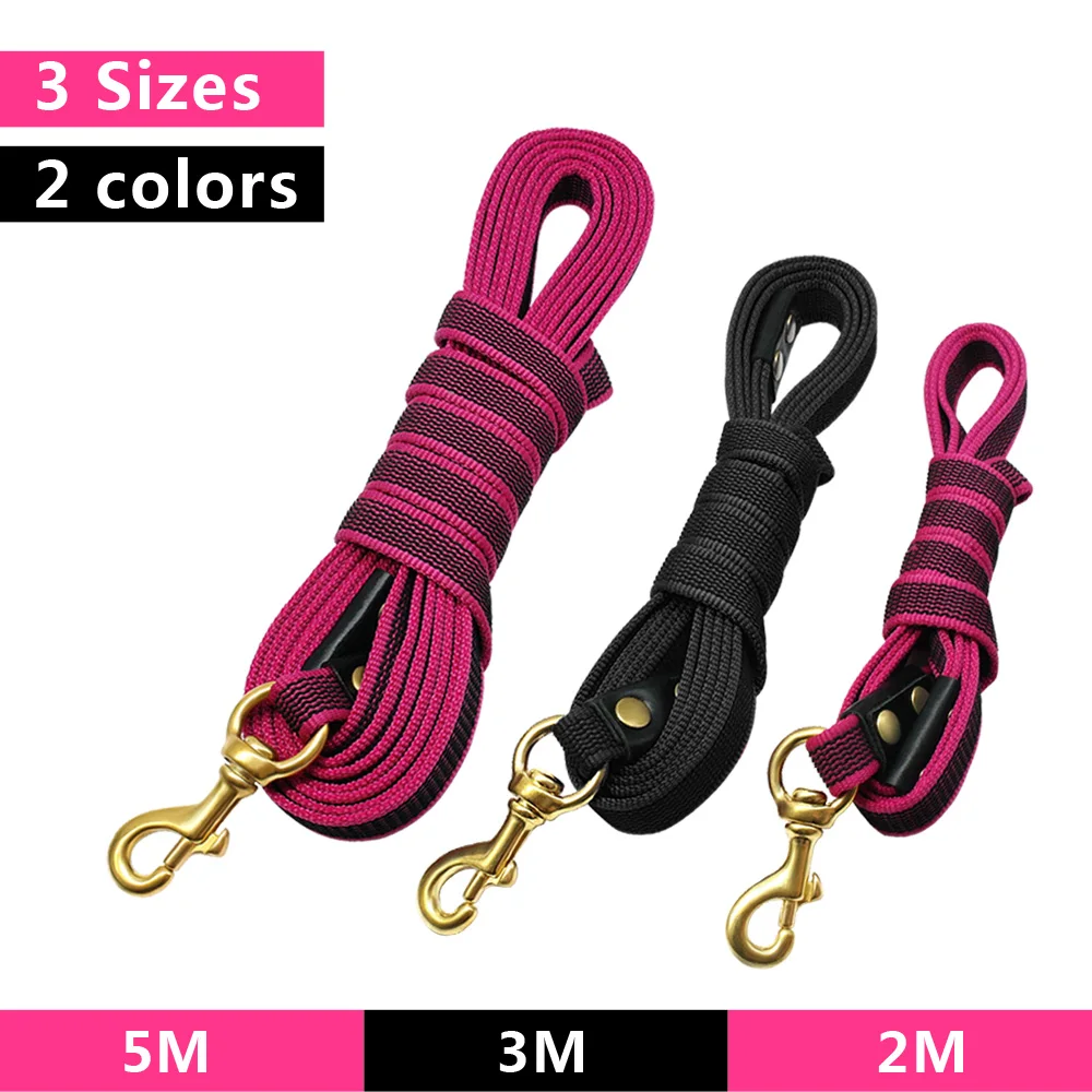 Long Dog Tracking Leash Non-Slip Nylon Training Leads Walking Leads 2m 3m 5m For Medium Large Dogs Heavy Duty