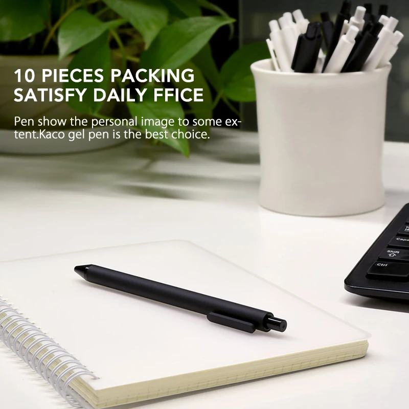 10 pz/lotto KACO 0.5mm Signing Pen Gal Ink Smooth Writing Signing ricarica nera non penna stilografica roller ball pen Youpin