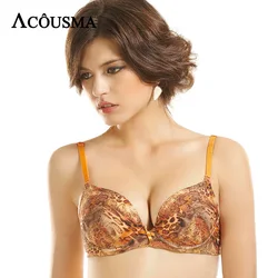 ACOUSMA Donne Della Stampa Del Leopardo Sexy Del Reggiseno 3/4 Spinge Verso L'alto il Reggiseno Della Biancheria Intima Femminile Lingerie Confortevole di Alta Qualità 4 Colori Opzionale