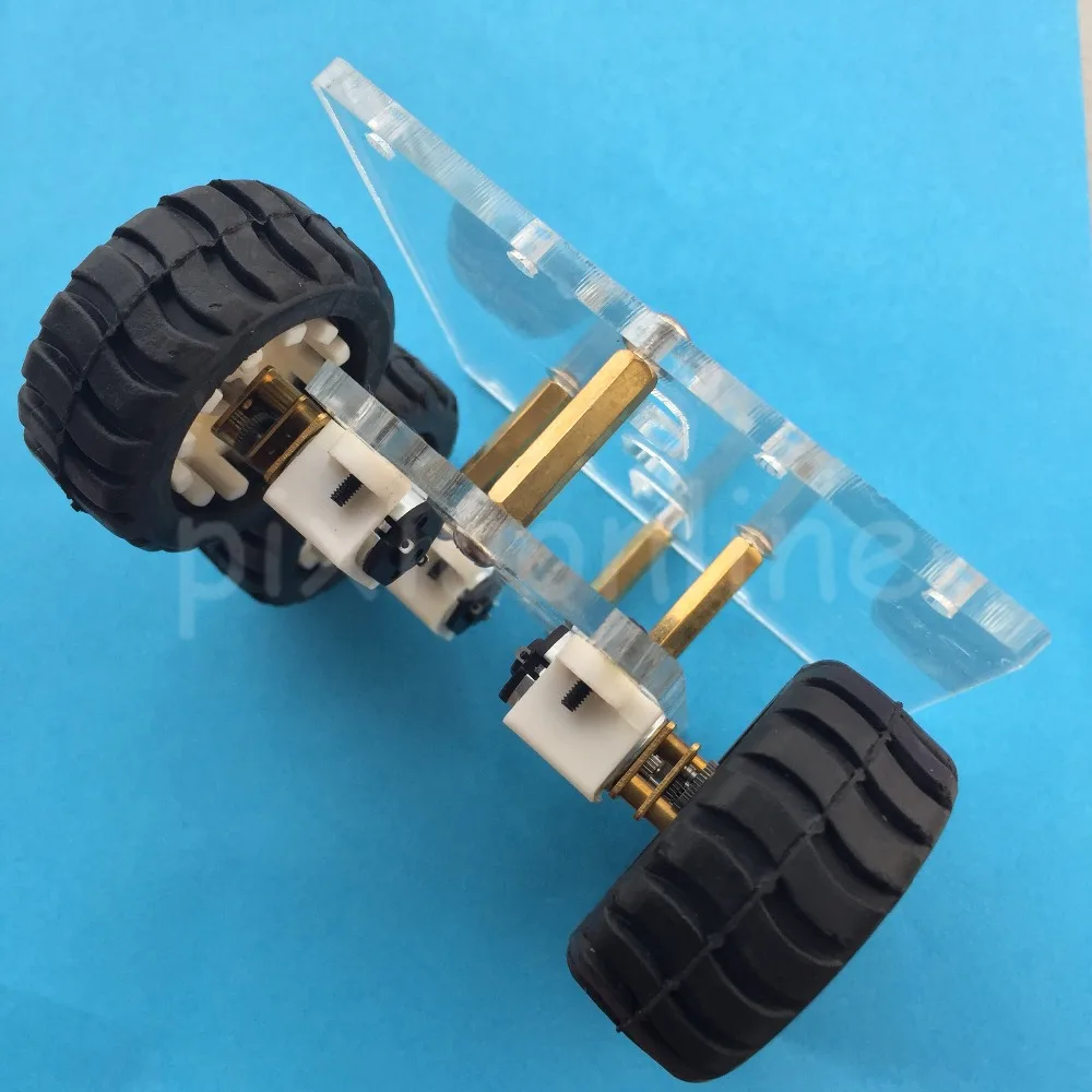 1suit J266Y DIY Assembled 4WD Transparent Acrylic Board Model Car with 4 N20 GEAR MOTOR DIY Chassis Frame