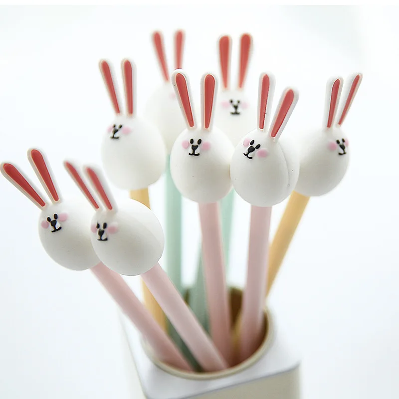 Cute Kawaii Cartoon Animal Rabbit Neutral Pen Candy Color Gel Pens Girl Student School Stationery for Kids Gifts