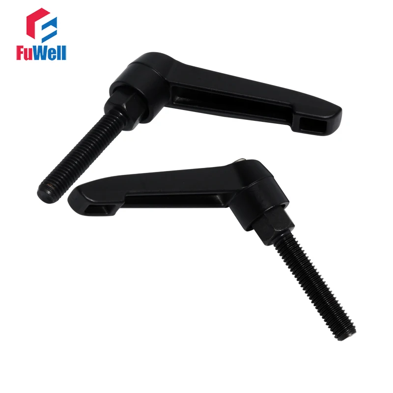 2pcs M8 Adjustable Handle Knob Male Thread Bakelite Machinery Clamping Lever 15/20/25/30/40/60/80mm Adjustable Handle Lever