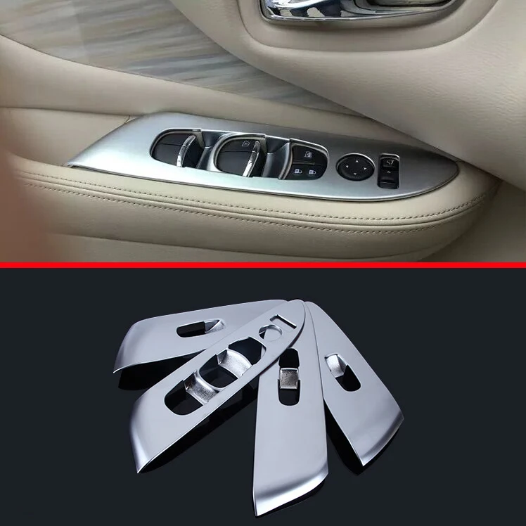 

For Nissan MURANO 2015-2017 ABS Pearl Chrome Interior buttons panel Cover Trim Car Accessories Stickers