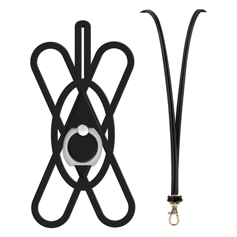 Силиконовый спортивный ремешок для телефона Универсальный строп, ремешок с кольцом-держателем, чехол на шею, ремешок с цепочкой мобильный телефон