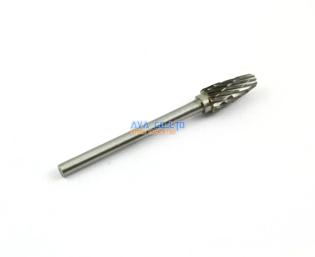 5 Pieces 6mm Tungsten Carbide Burr Rotary Cutter File 3mm Shank Double Cut (NO.7)