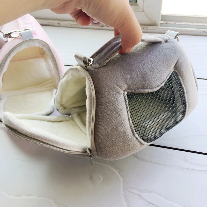 Mini Animal Pig Hamster Pet Carrier Bag Flee Little Small Breeds Carrying Cage Travel Bag Warm Home For Small Mouse Rats Goods