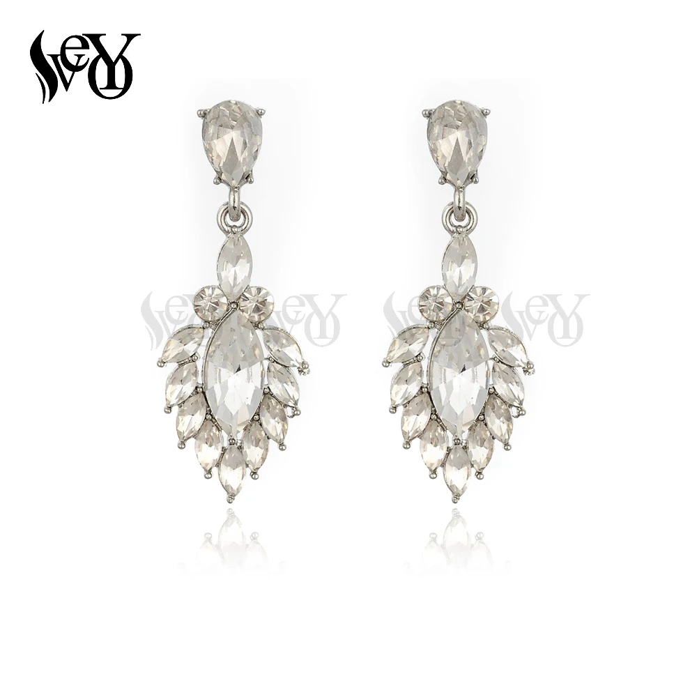 VEYO Cute Crystal Drop Earrings for Women Leaves Earings Fashion Jewelry Pendientes Wholesale