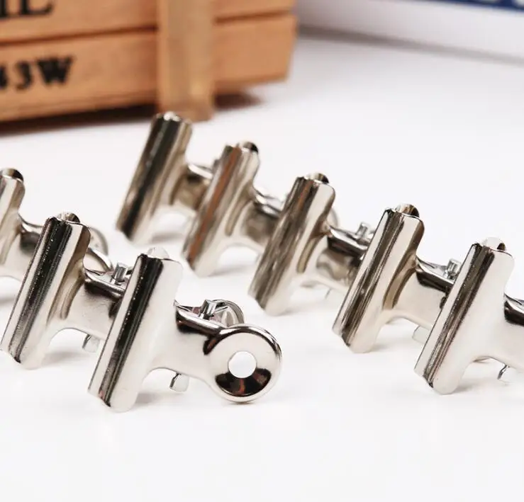 6 Pcs /pack Mini Bulldog Clips Office Finishing Clip Stainless Steel Metal Receipt Folder Paper Document Binder Clips