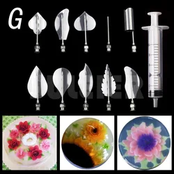 3D jelly Flower cake tools ,beginners kitchen cooking making cake jelly mold 10 Type 3D Gelatin Art Tools+ 1 syringe