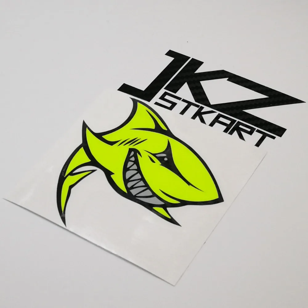 

JKZ STKART Vinyl Die Cut Multi-layer Stickers Decals Cartoon Satanic Smile Shark for ATV Motor Bike Truck Helmet Sticker