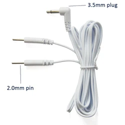 10 peças de substituição 2-pin fios de chumbo eletrodo conector cabos jack dc cabeça 3.5mm conectar a máquina de fisioterapia ou dezenas unidade