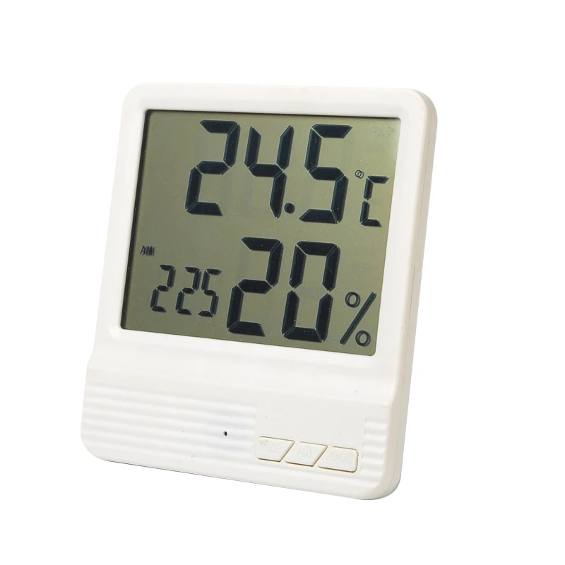 

Indoor Thermometer and Hygrometer with LCD Digital Display, Temperature and Humidity Meter, Alarm Clock, 14 ~ 1