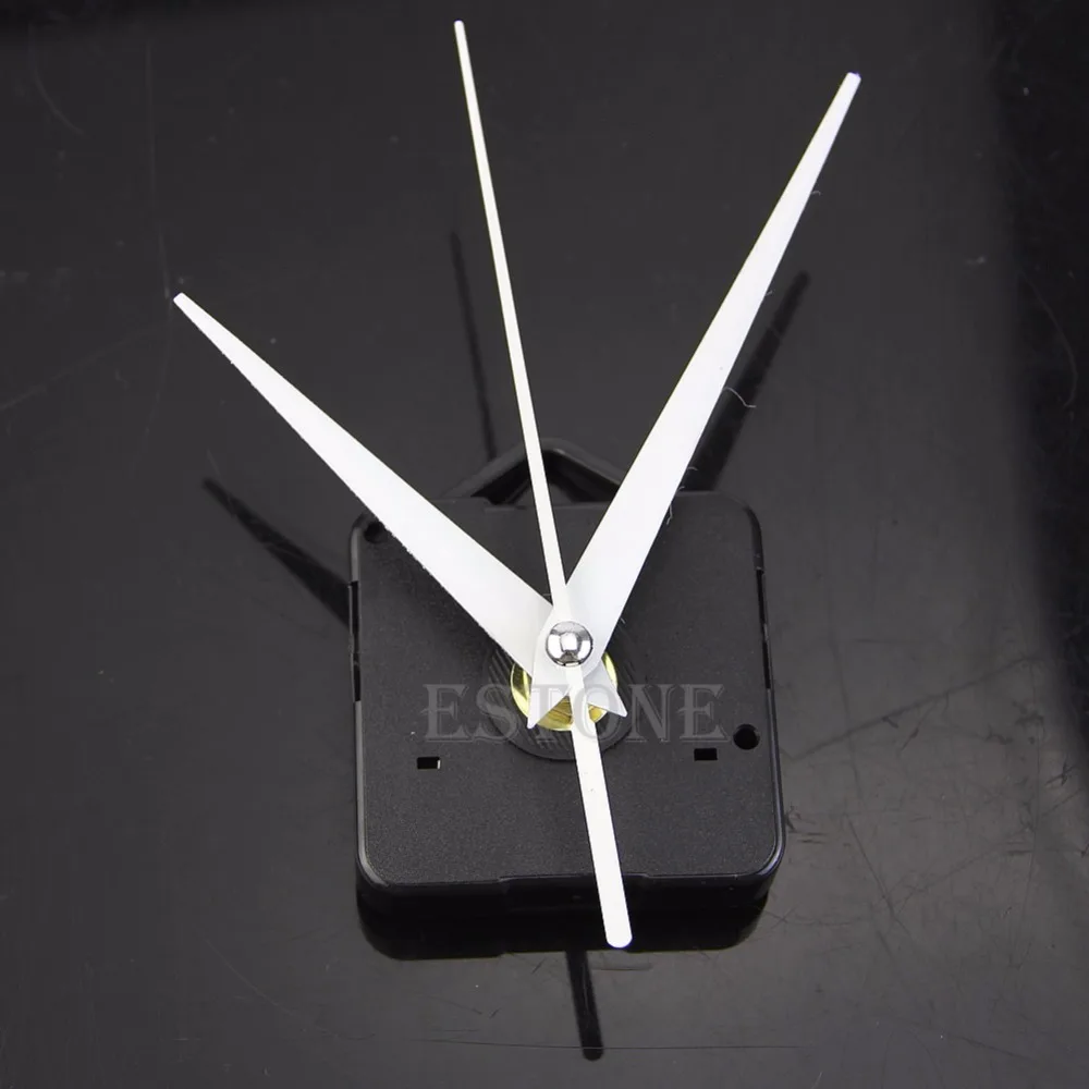 DIY Black Quartz Wall Clock White Hands Movement Mechanism Repair Tool Parts Kit