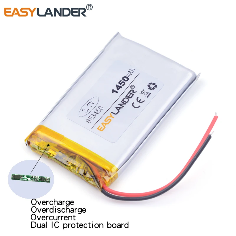 853450 1450Mah 3.7V Oplaadbare Lithium Li-Ion Polymeer Batterij