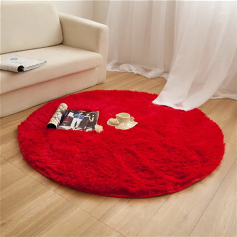 Nordic modern style cushion Round silk rug bedroom bedside mat living room coffee table carpet room decoration blanket