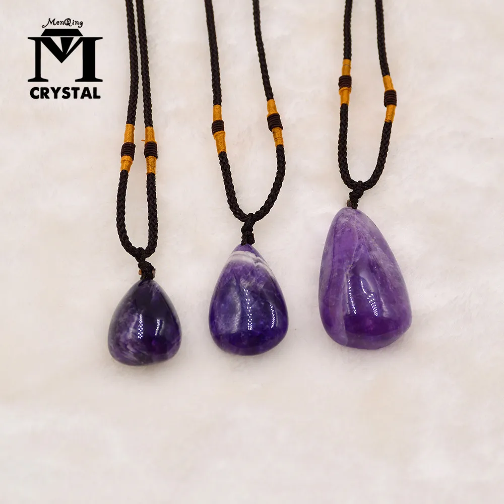 Natural Amethysts Ornament Health Lucky Irregular Shape Stone Crystal Ornament Decoration Original Stone Specimens Pendulum