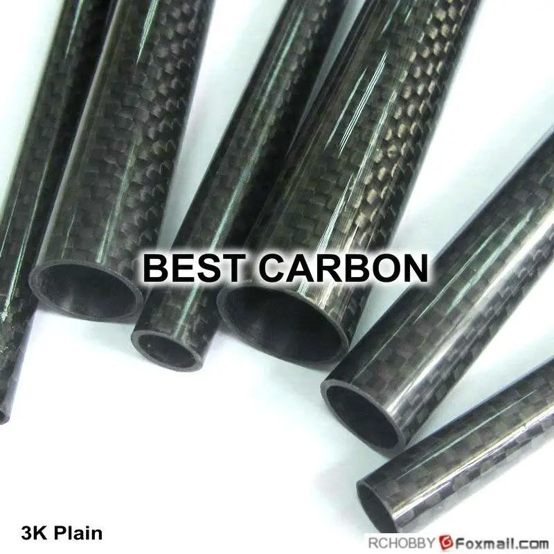 FREE SHIPPING 4pcs x 12mm x 10mm x 347mm or 405mm length 3K Plain glossy carbon fiber tube