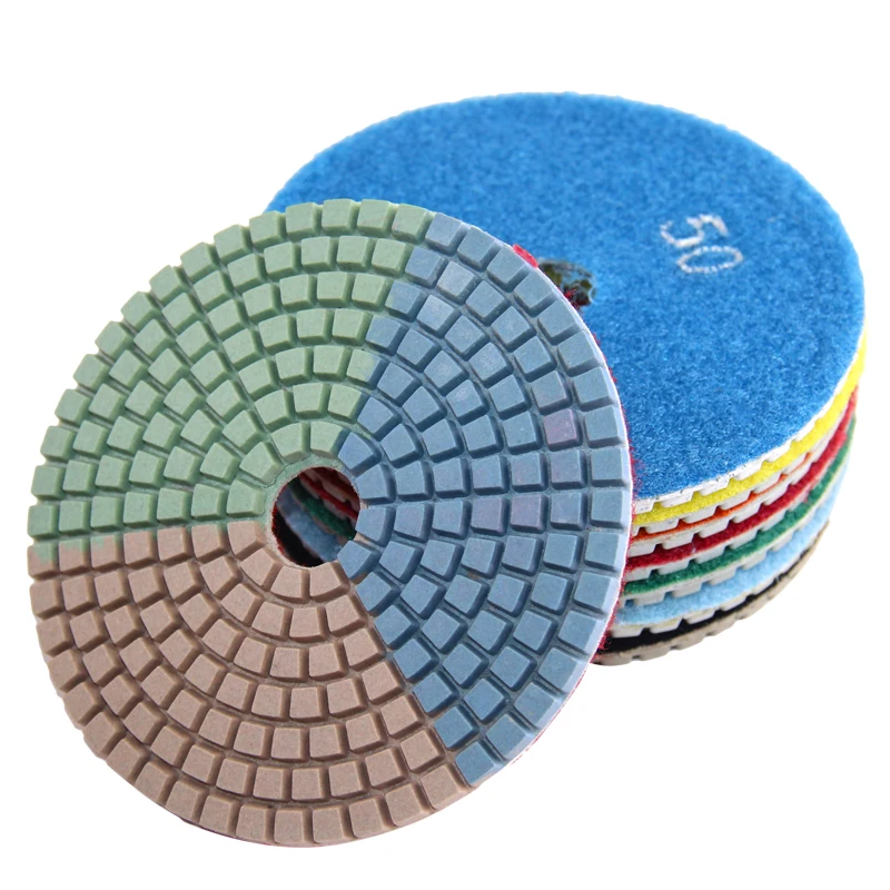 Colorful Diamond Polishing Pads 3 Inch/4 Inch Wet Polishing  Grit 50-3000# For Granite Marble