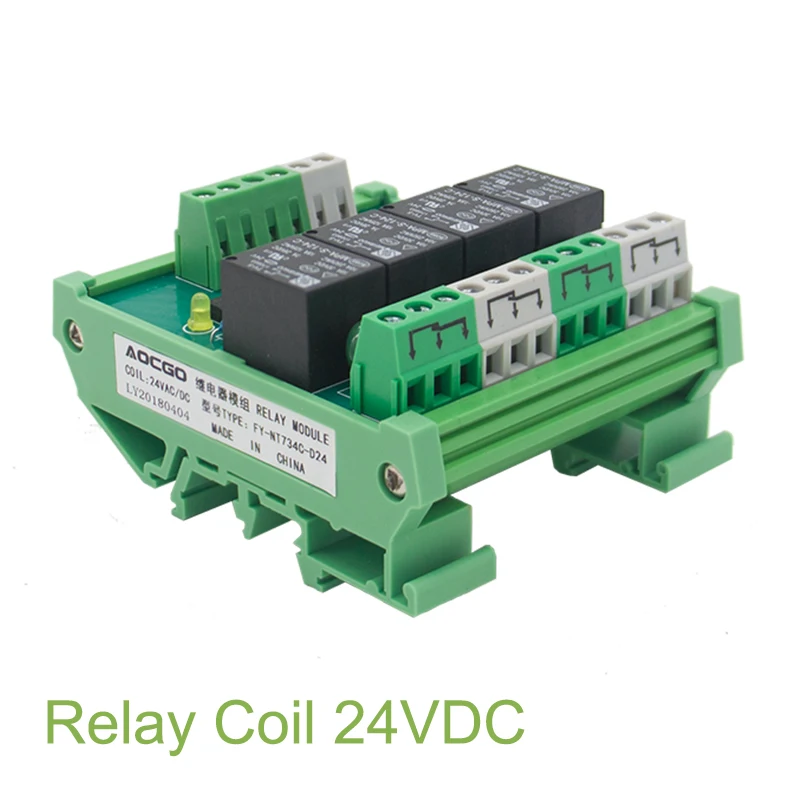 4 channel T73 AC/DC 24V DIN Rail Mount Relay Module