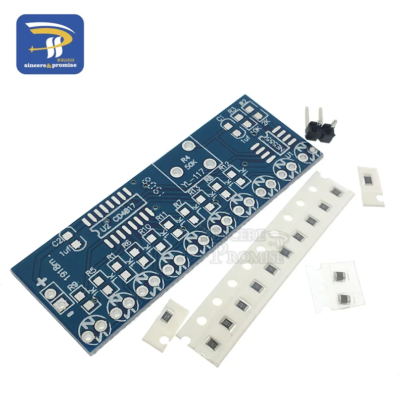 NE555 CD4017 Running LED Flow Light Electronic Production Suite Control Board Module Capacitor Oscillator Clock Siganal DIY Kit