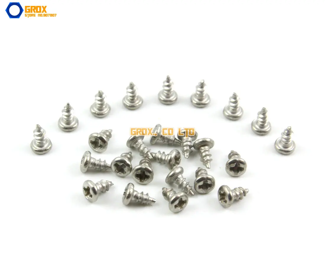 800 Pcs M2*4mm 304 Stainless Steel Phillips Pan Head Self Tapping Screw