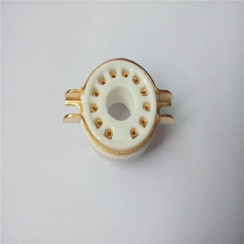 

4pcs ceramic tube socket seat GZC12-F-G 12 pin seat tube socket golden foot for 9MN8 8AC9