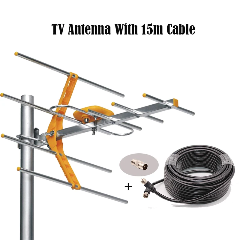 HD Digital Outdoor TV Antenna With Coaxial Cable For DVBT2 HDTV ISDBT ATSC High Gain Strong Signal Outdoor TV Antenna