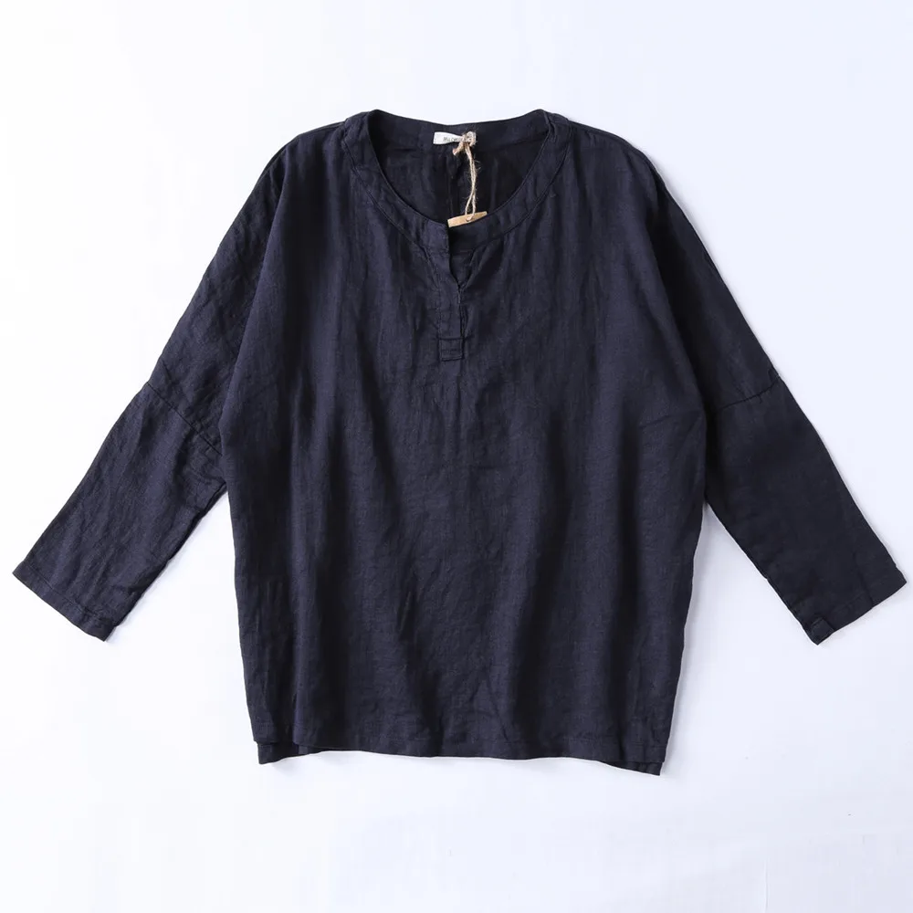 Linen Long Batwing Sleeve Loose Summer Women Blouse Shirt Blusa Plaid Black Wine Red Elegant Female Shirts Casual Women Tops