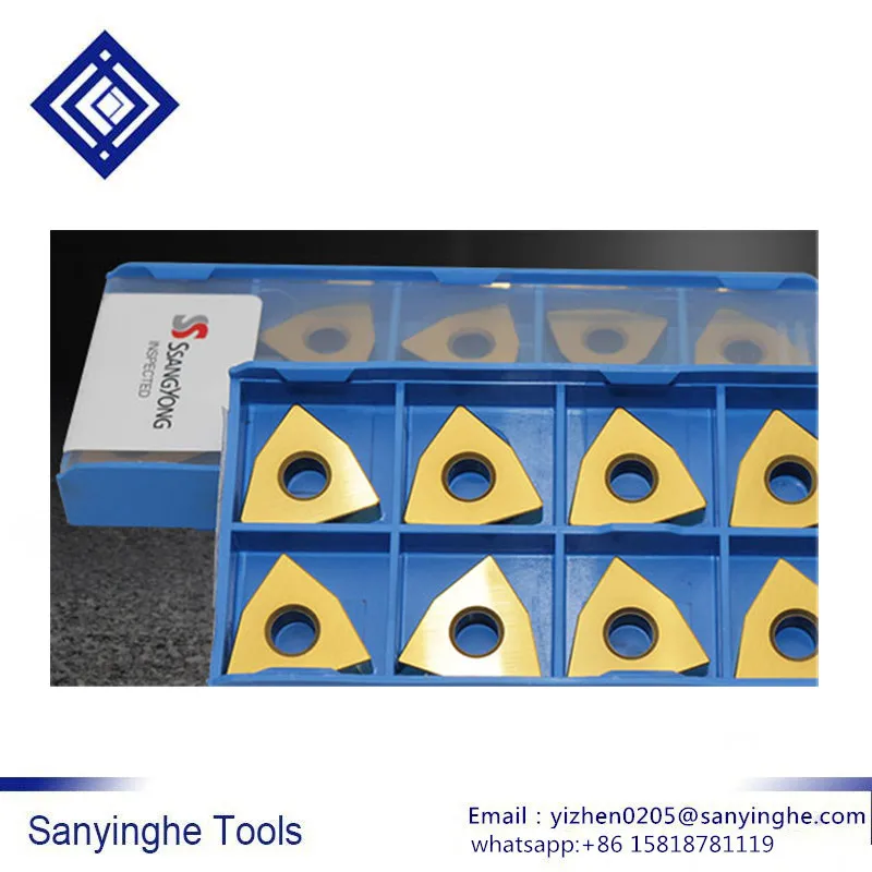 High quality sanyinghe 10 pcs/lots  WNGA080404 TC300/ WNGA080408 TC300 cnc carbide turning inserts cnc blade lathe cutter tool