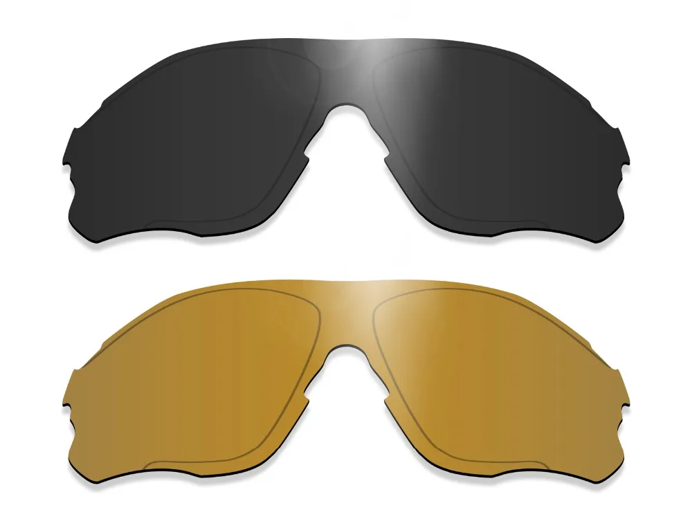 

Glintbay 2 Pieces Polarized Sunglasses Replacement Lenses for Oakley EVZero Path Stealth Black and Bronze Gold