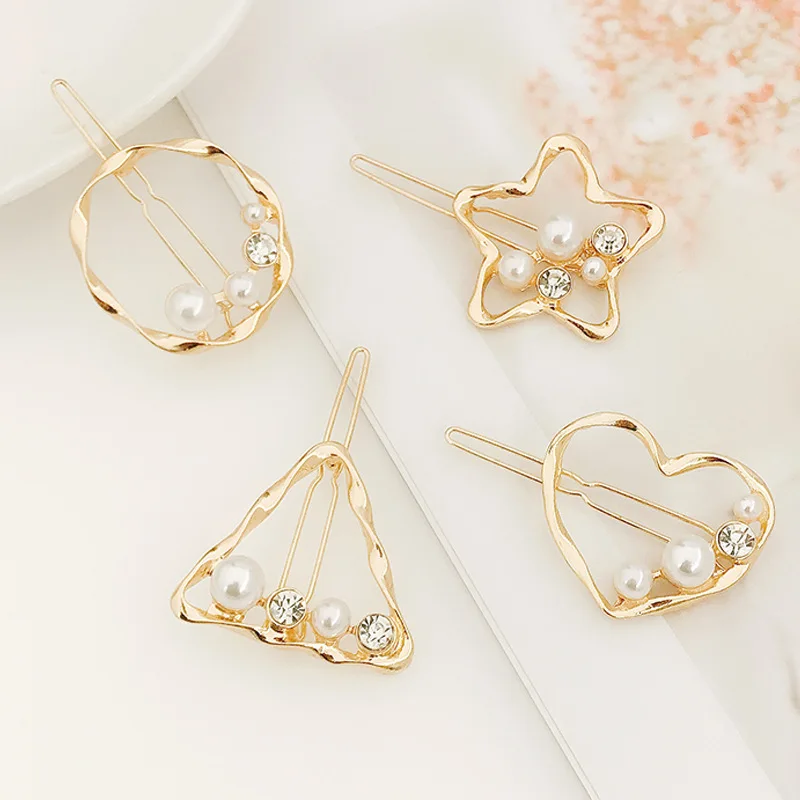 New fashion simplicity metal Flower clip hollow geometric hair accessories clip For Women Girls  Hairclip Headwear