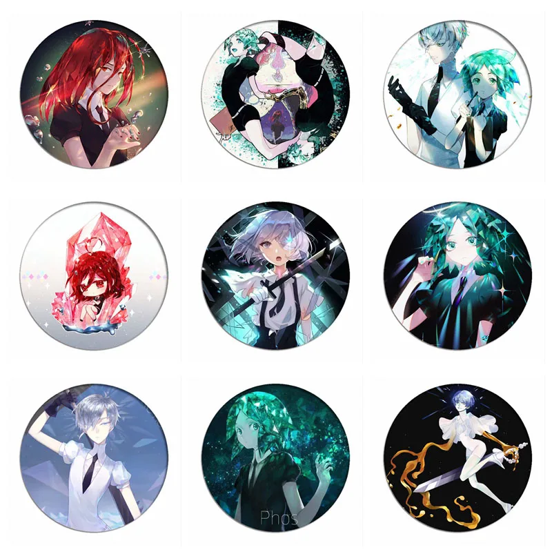 8pcs/lot Anime Houseki no Kuni Diamond Cosplay Badge Phosphophyllite Brooch Cinnabar Pins Collection Badges for Backpacks