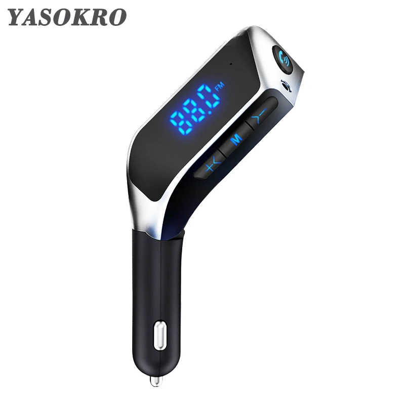 

Bluetooth Car Kit Handsfree FM Transmitter Car MP3 Player Support TF Card/U Disk 2 USB ports Car Charger HD Voltage Display