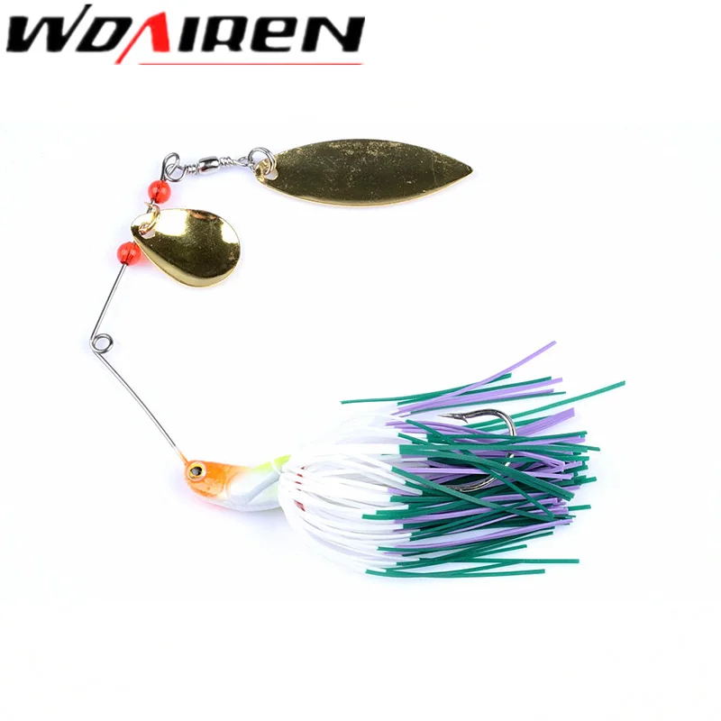 1Pcs 20.5g Spinnerbait Black Large Mouth Bass Fish Metal Bait Sequin Beard Pike Fishing Tackle Rubber Jig Soft Fishing Lure