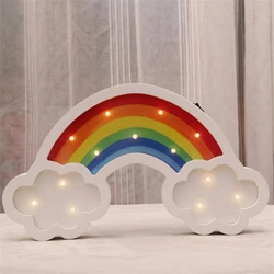 Colorful Wood Rainbow Lamp LED Night Light for Homw Bedside Decoration Children's Night Light Lamp kids new year Christmas Gift