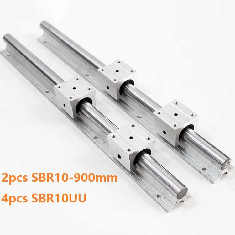 2pcs SBR10 L-900mm support rail linear guide + 4pcs SBR10UU linear bearing blocks for CNC router parts