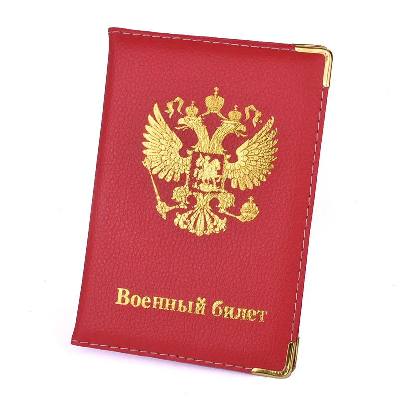 Russian Emblem Travel Passport Cover Women Men Credit Card Holder Case PU Leather Business Trip Document Passport Wallet