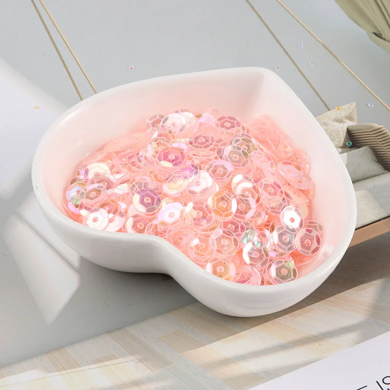 10g/pack 6mm Round Cup AB Transparen Color Pvc loose sequins Paillettes sewing Wedding craft, Kids Diy Women Garment Accessories