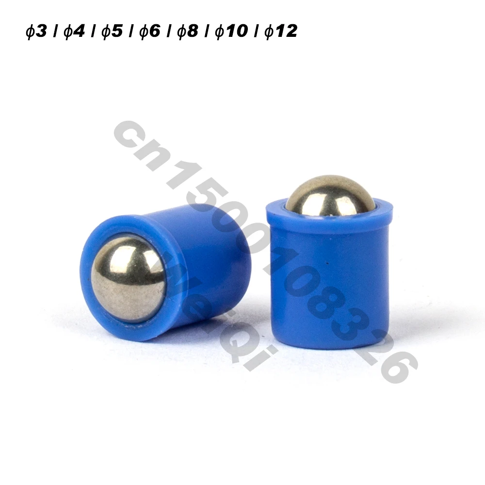 Press fit plungers,Ball plungers ,blue plastic body,pom or stainless steel ball,body dia 4mm 5mm 6mm 8mm 10mm  12mm