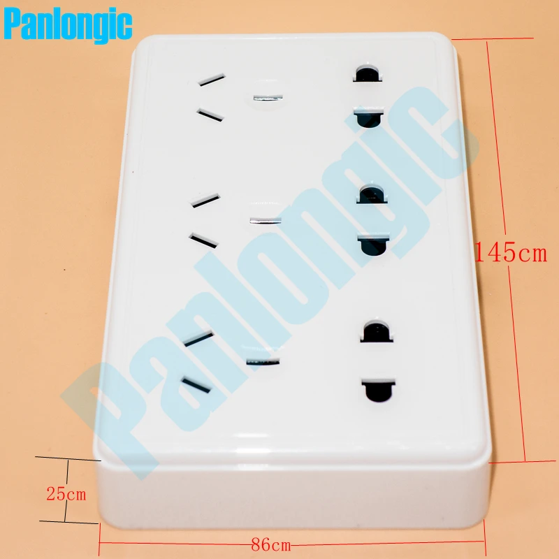 Surface Mounted Pure White 86 Type Wall Socket Panel 15-Pins Outlet Electric 10A Electrical Plugs Sockets 2 Holes And 3 Holes