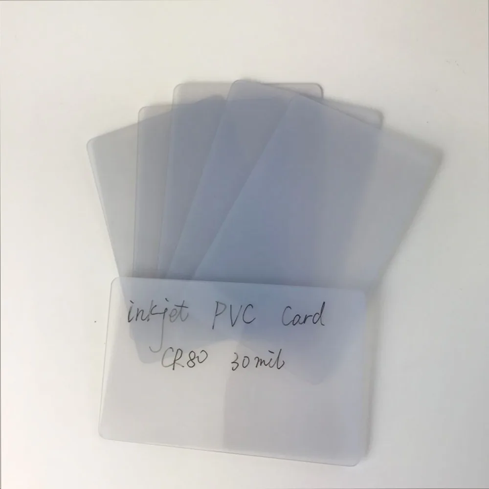100pcs Inkjet Transparent Plastic Blank PVC Card Name Card Business Card with Glossy and Waterproof Surface